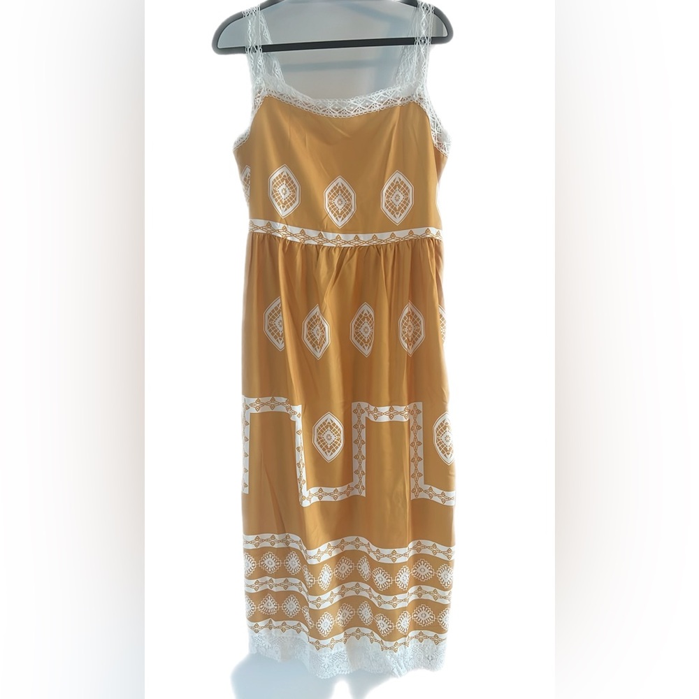 Dress Maxi womens yellow/gold large